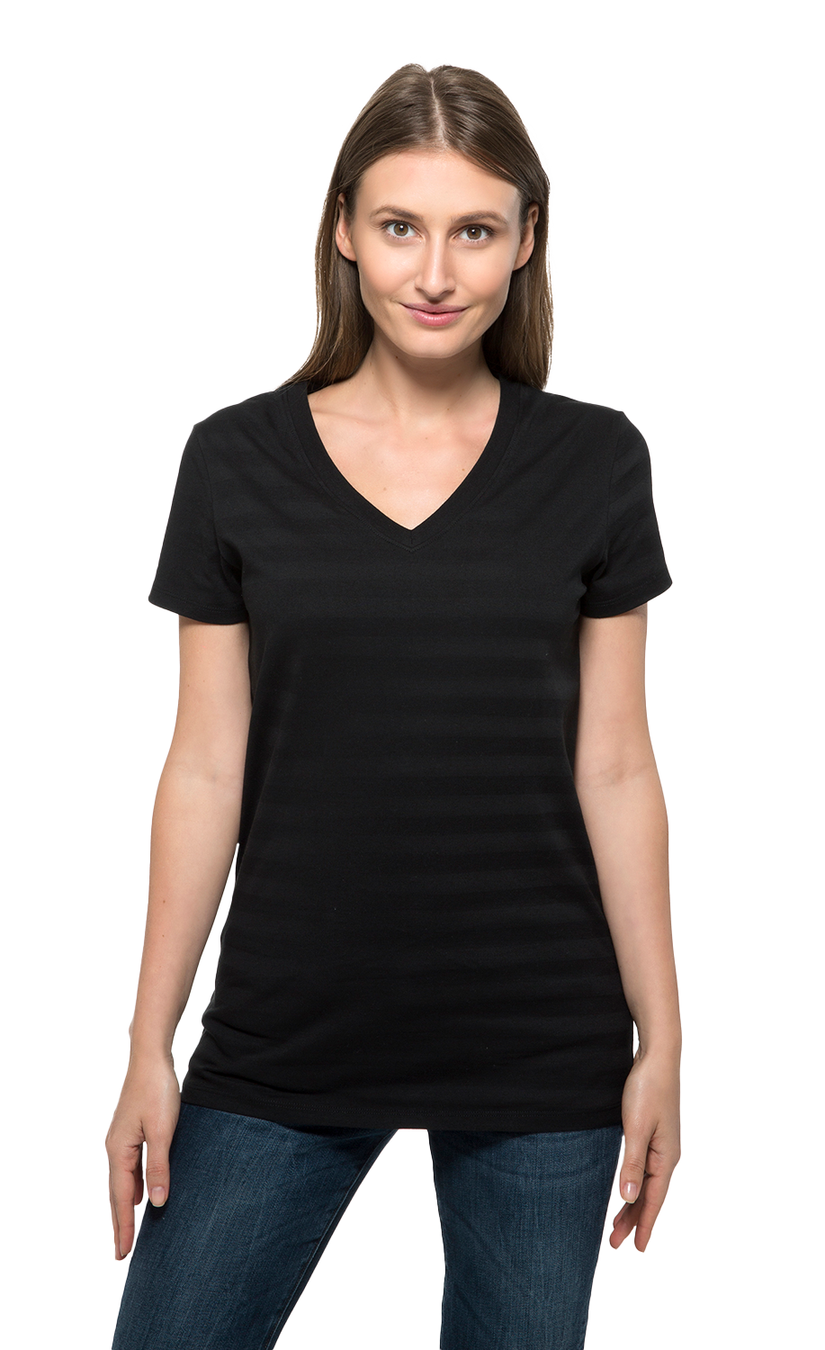 The Invisible Stripe V-Neck Tee
