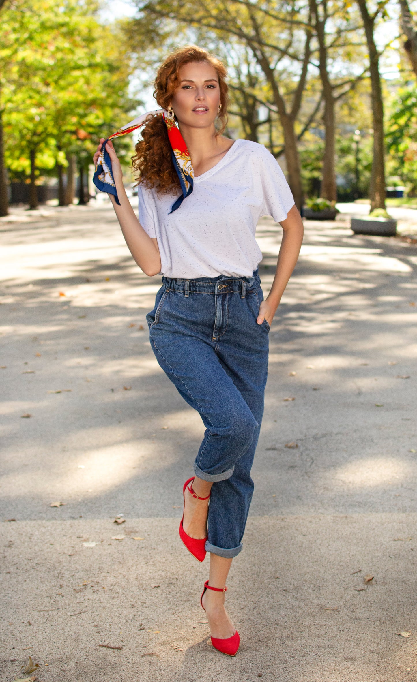 The Fleck Loose V-Neck Tee