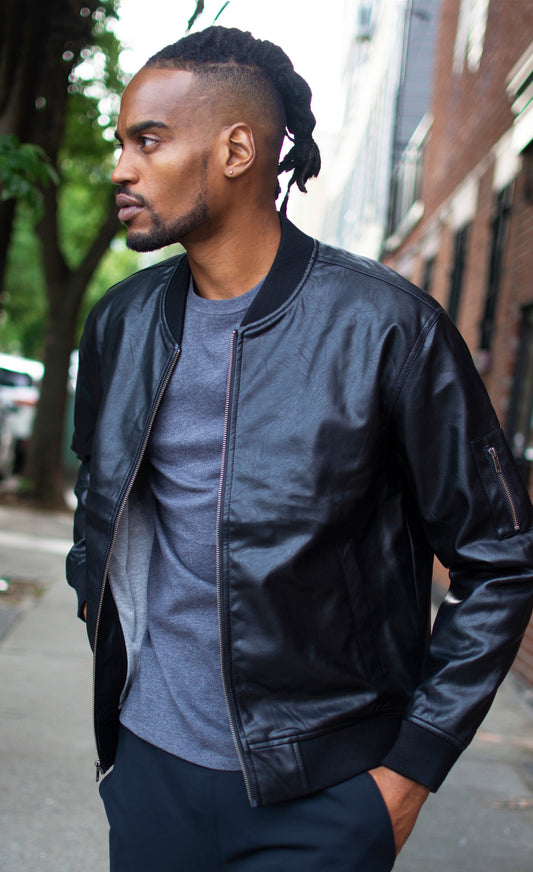 The Vegan Leather Bomber Jacket