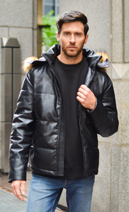 The Vegan Leather Puffer